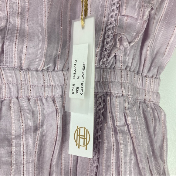 NWT House of Harlow 1960 dress Midi Women Size M Short Sleeve Ruffles Lavender - Picture 5 of 12